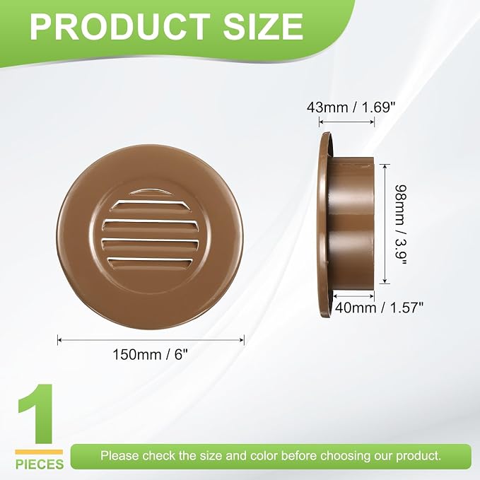 PATIKIL 4" Round Air Vent, Louver Grille Cover Aluminum Alloy Soffit Vent HVAC - Image 2