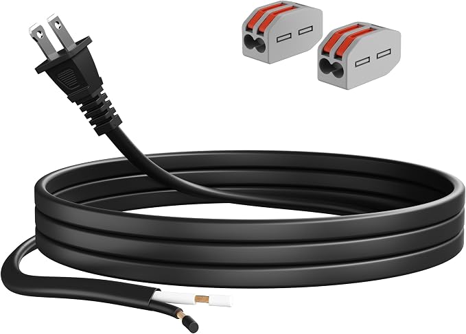 Adoreen 18 Gauge 2 Prong Polarized Replacement Power Cord 3 Ft by Adoreen