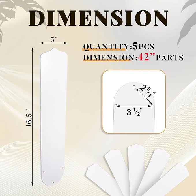 Lineshading 5 Pack 16 1/2" Replacement Fan Blades - Image 2