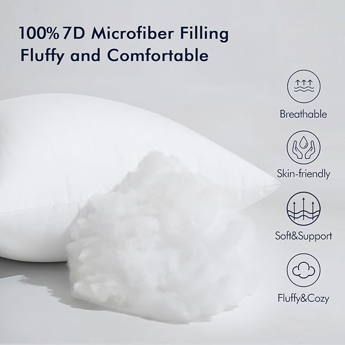 MIULEE Throw Pillow Insert Premium Pillow Stuffer Sham Square for Decorative Cushion Bed Couch Sofa 26x26 Inch