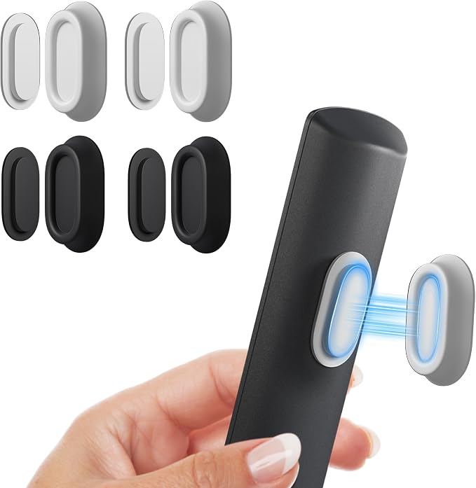 4 Pack Magnetic Remote Control Holder Wall Mount, Upgraded No Drill by ELECTRONICSORGANIZATION