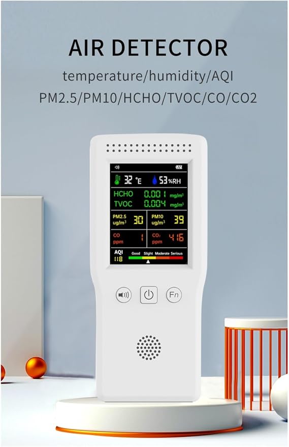 Air Quality Monitor, 9 In 1 Air Quality Detector Handheld CO2 Meter Temperature - Image 7