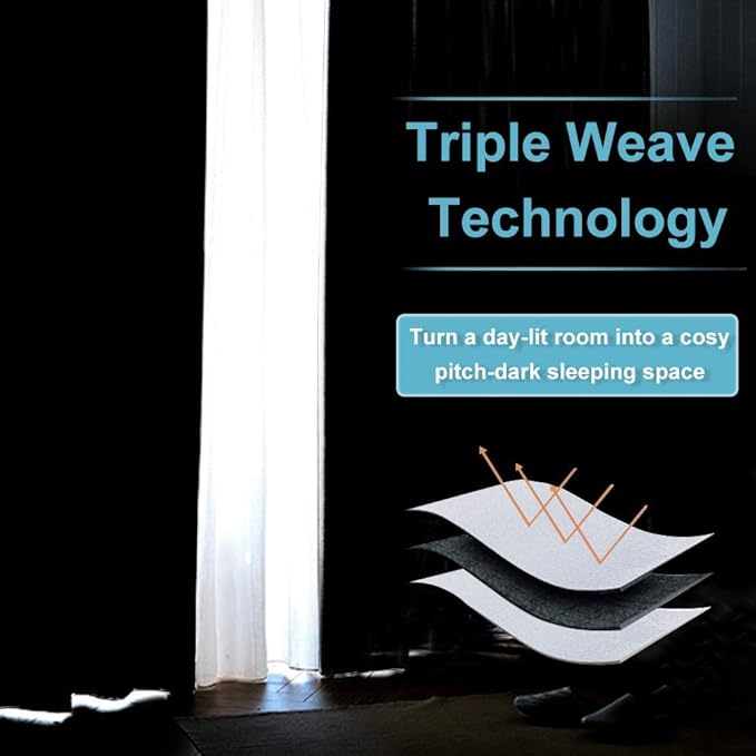 RYB HOME Curtains for Bedroom Living Room 72 inches Long, Thermal Insulated Privacy Rod Pocket Drapes for Nursery Office Home Theater, Width 34 by Length 72, Greyish White, 2 Panels
