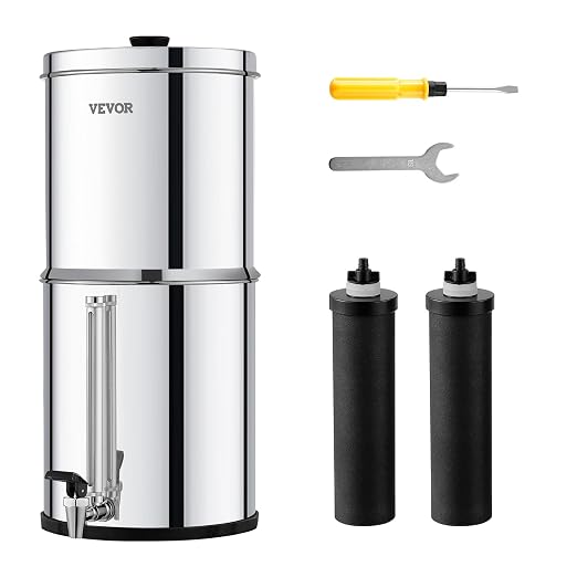 VEVOR Gravity-fed Water Filter System, 2.25G 304 Stainless-Steel Countertop by VEVOR
