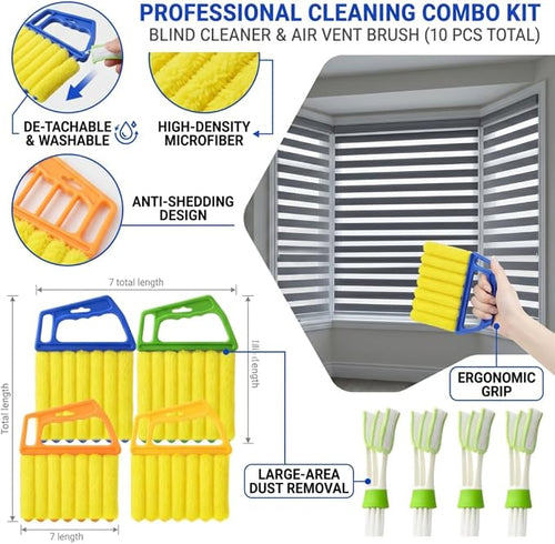 10 Pcs Blind Cleaner Duster Tool, 5 Washable 7-Fingers Dusters Cleaners and 5 - Image 2