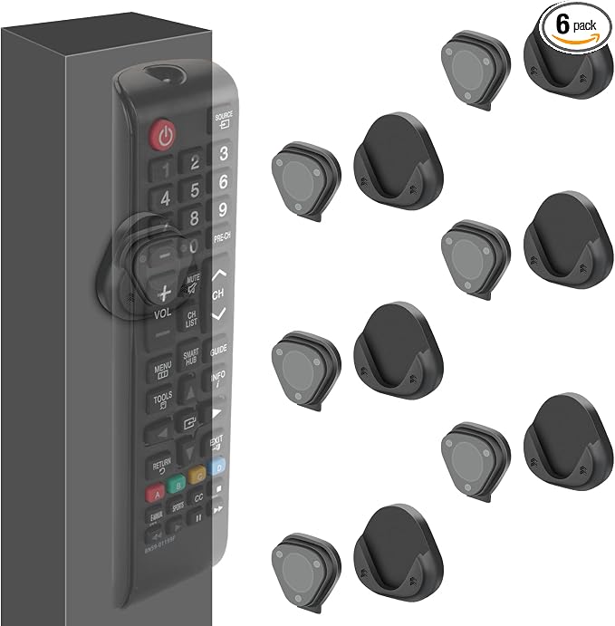 YONGAIJIA 6 Pcs Magnetic Remote Control Holder, Self Adhesive Remote Holder by YONGAIJIA