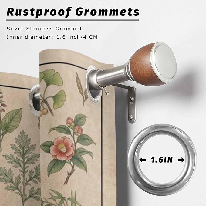 Vintage Outdoor Curtains for Patio Grass Herbal Botanical Garden Plants - Image 2