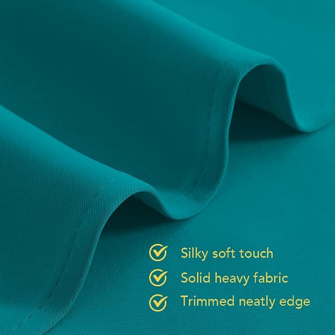 NICETOWN Room Darkening Curtains 60 inch Length 2 Panels, Peacock Teal, 2 Pieces, W42, Thermal Insulated Grommet Blackout Curtains for Modern Casual Elegant Bedroom Kids Room Theme Decoration