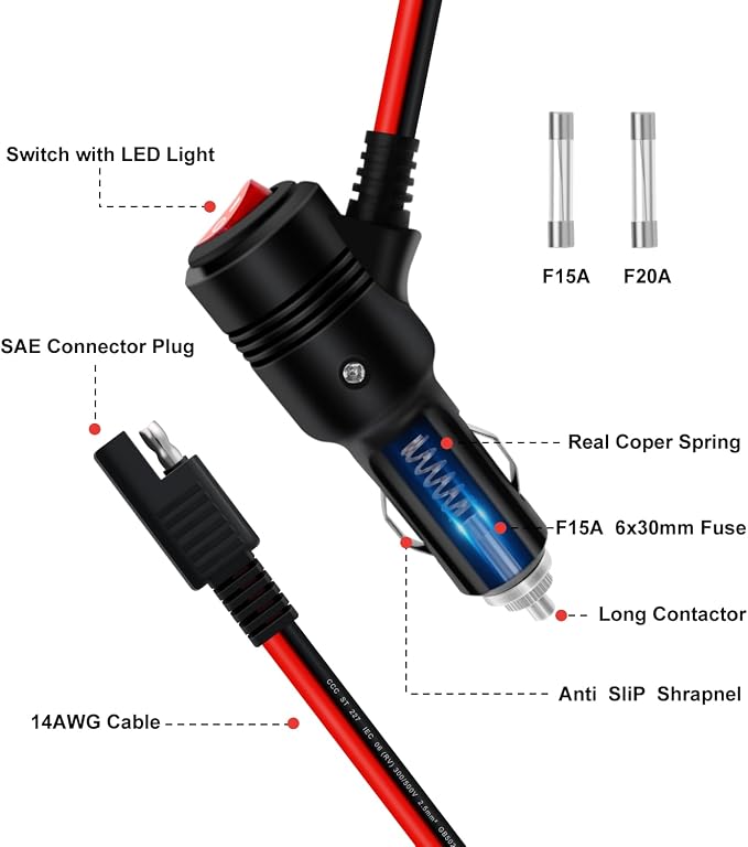 SAE Cigarette Lighter Plug - Image 2