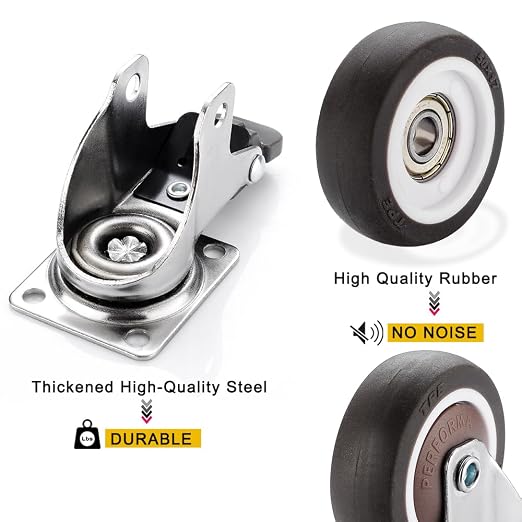 8Pcs Small Caster Wheels 1 Inch, Low Profile Swivel Casters, No Noise Little - Image 5