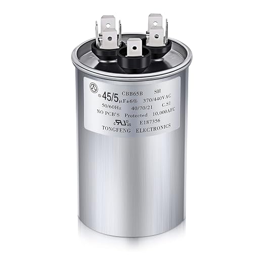 Frienda 45/5 μF Dual Run AC Capacitor 370V/440VAC, 45+5 MFD CBB65 Round by Frienda