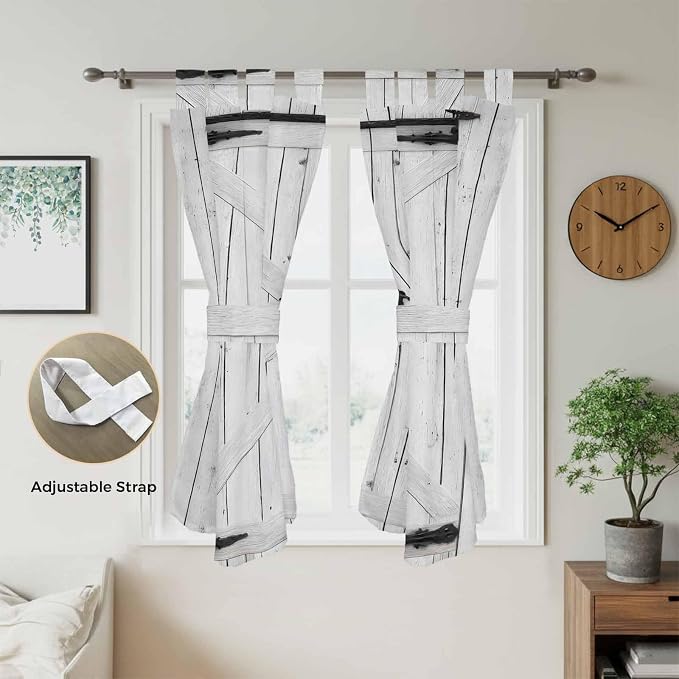 Farmhouse Wood Grain Living Room Curtains 84 Inch Length, Window Curtains Tab - Image 5