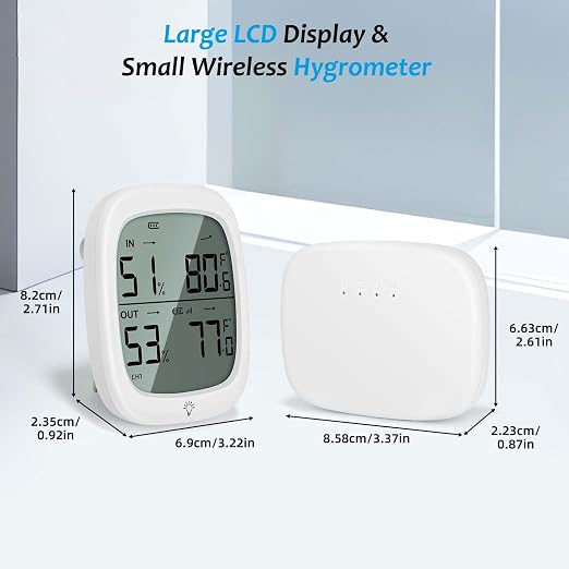 RUIKORING Indoor Outdoor Thermometer Wireless Hygrometer - Image 6