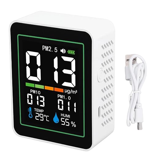 Indoor Air Quality Meter 5 in 1 PM2.5 PM10 PM1.0 Temperature Humidity Detector - Image 6