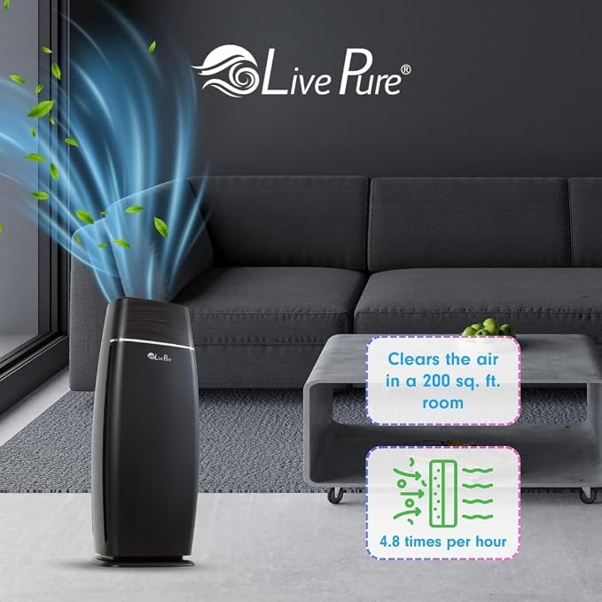 LivePure LP260TH-G Sierra Series True HEPA Digital Tall Tower Air Purifier - Image 6