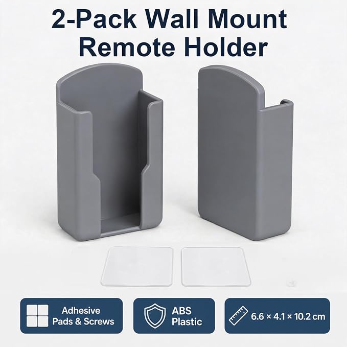 NEWHOOK 2 Pcs Remote Control Holder Wall Mount Self Adhesive - Image 2