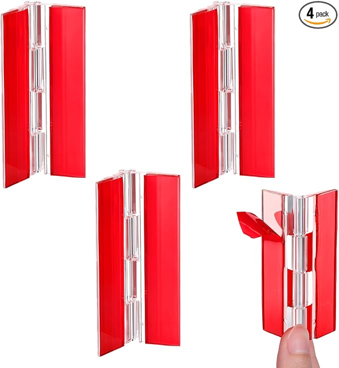 Thinp 4 Pcs Self Adhesive Clear Plastic Hinges, 65x40mm Acrylic by Thinp