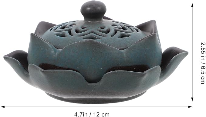 Artibetter Lotus Ceramic Incense Holder Censer Delicate Home Fragrance Burner - Image 2