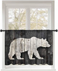 Sheer Curtains 45 Inch Length, Farmhouse Country Rustic Wooden Grain Privacy by Unknown