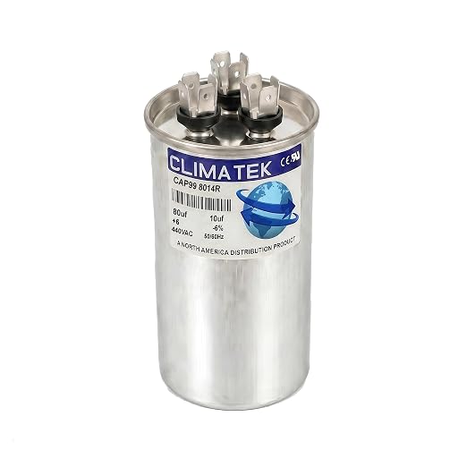 ClimaTek 80 + 10 MFD 370/440 Volt Dual Run Round Capacitor CAP99-8014R | 80/10 by ClimaTek