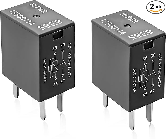 2 PCS Car Air Conditioning Relay, 13500114/8385 12VDC 40A Standard Starter Relay by Unknown