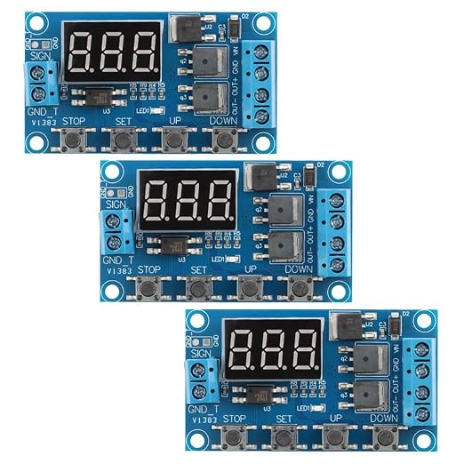 3Pcs DC 12V-24V Relay Timer Switch Module, Trigger Cycle Delay Timer Switch by Unknown