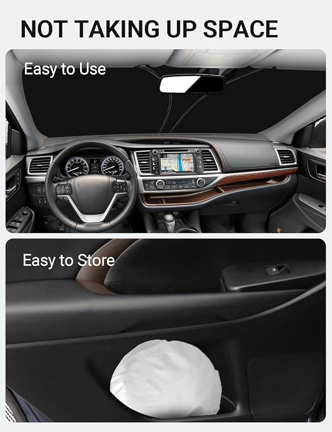 Proadsy 2026 Upgrade Front Windshield Sun Shade Foldable Sunshade Protector - Image 9
