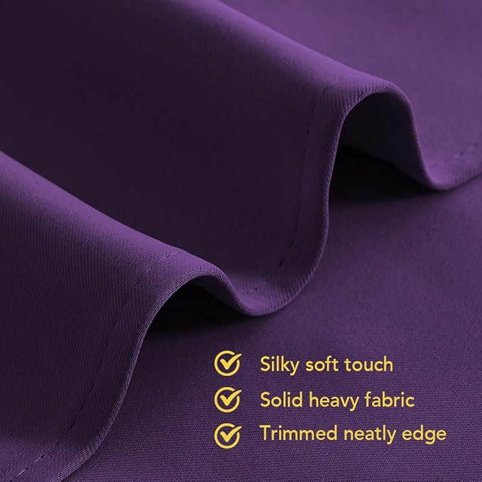NICETOWN Blackout Curtain Panels for Kids Adult Room, Triple Weave Home Decoration Thermal Insulated Solid Ring Top Blackout Curtains/Drapes (Set of 2, 42 x 54 Inch, Royal Purple)