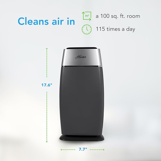 Hunter Fan Company HP100WHS Air Purifier, Small Tower - Image 2