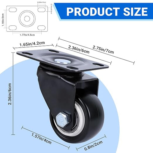 1.5 Inch Swivel Casters Set of 4 - Image 2