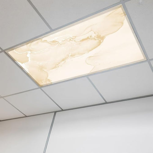 1 Pack Yellow Abstract Fluorescent Light Covers Silver Marble Ripples Clouds by Unknown
