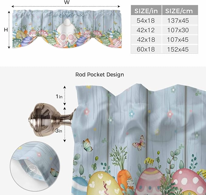 Spring Easter Tie Up Valance Curtains - Image 6