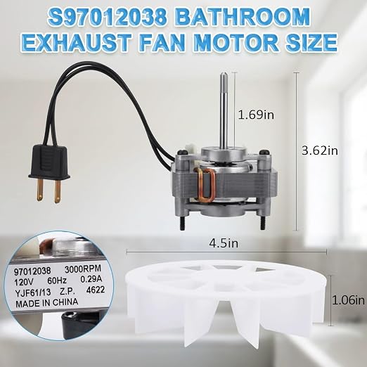 S97012038 Bathroom Exhaust Fan Motor Replacement Kit - Image 2
