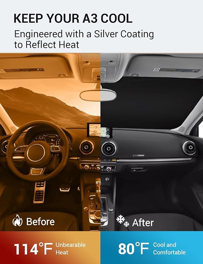 Proadsy 2026 Upgrade Front Windshield Sun Shade Foldable Sunshade Protector - Image 3