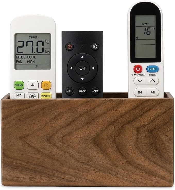 Remote Holder Hole-Free, Self-Adhesive Storage Wooden Box Large | Wall Mounted - Image 2