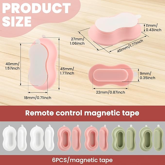 6 Pack Magnetic Remote Control Holder Wall Mount, Silicone Magnetic Organizer - Image 2
