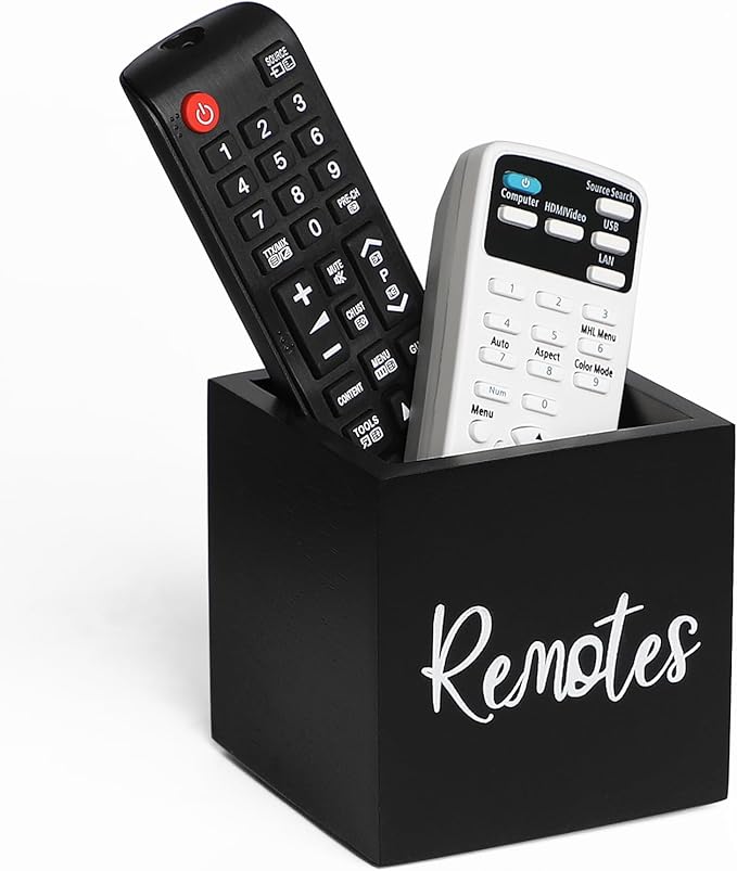 LBEMEY Wood Remote Control Holder, TV Remote Control Organizer by LBEMEY