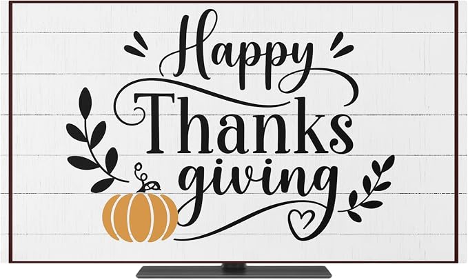 Happy Thanksgiving Words Indoor TV Cover, Elastic TV Screen Protector Farm by Unknown