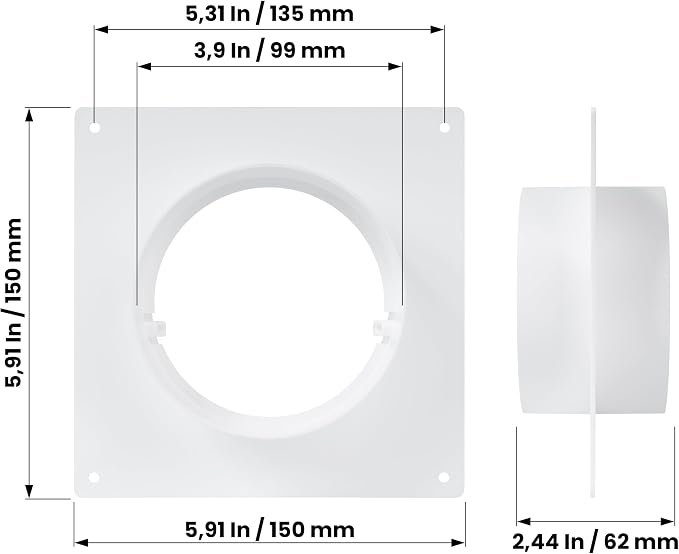 Repa Market 4 Inch Duct Connector Flange – Plastic Round Male Fit Vent Pipe - Image 2