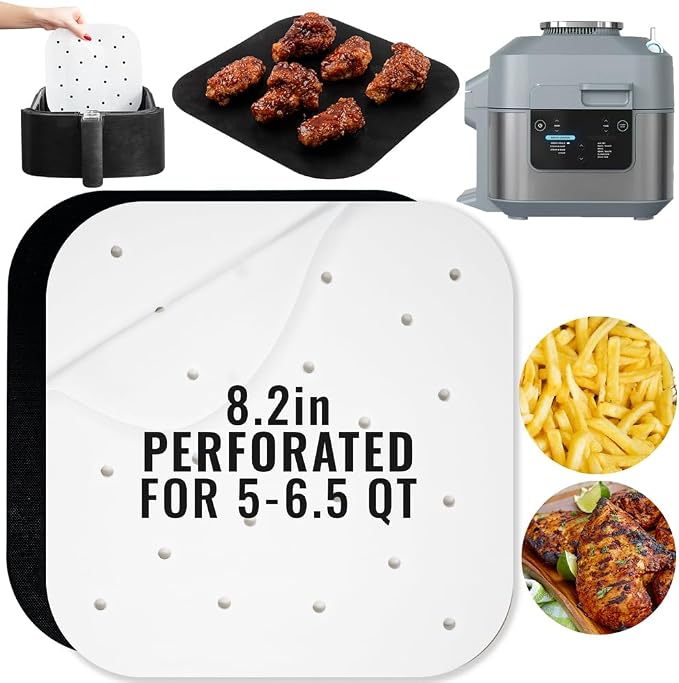 Air Fryer Paper Liners for Ninja Speedi SF301 Rapid Cooker & AirFryer 6 QT 12 by INFRAOVENS