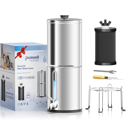 Purewell 1.0 Gallon Portable Gravity Water Filter System, 4-Stage 0.01μm by Purewell