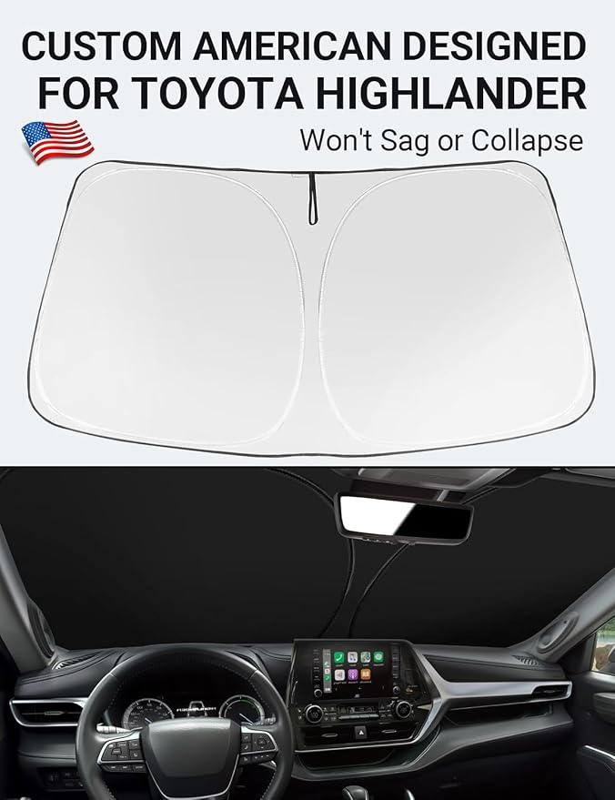 Proadsy for Toyota Highlander 2020-2025 2026 Windshield Sun Shade 4-Layer - Image 2