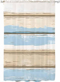 Sheer Curtains 72 Inches Long, Vintage Geometric Blue Semi Sheer Curtains Light by Unknown