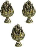 3 PCS Mini Brass Lotus Incense Holder, Small Flower Vintage Cone Incense Burner by Unknown