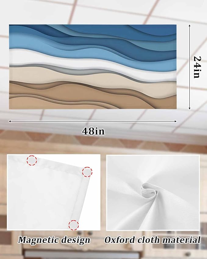 Yukro 2 Pack Blue Ombre Fluorescent Light Covers Blue Brown White Gradient - Image 6