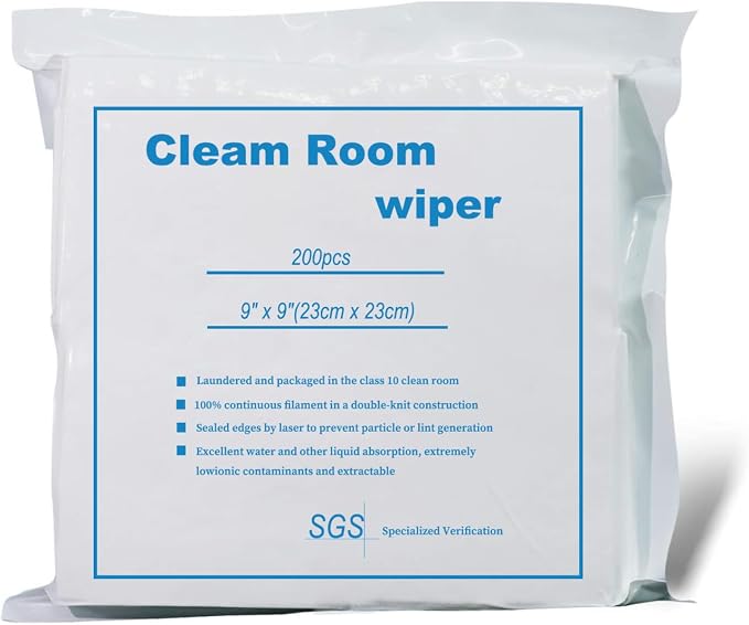 Industrial Cleanroom Cloth Wipes 9"x9" Double Knit 100% Polyester Wipers Lint by Szxtdzsw