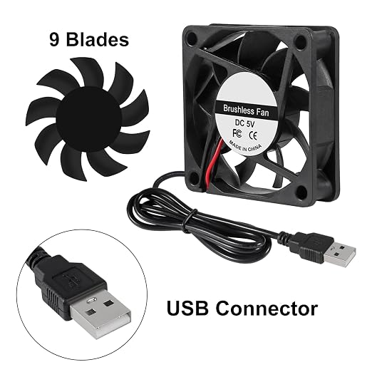 6Pcs 60mm USB Brushless Cooling DC 5V 60mm x 10mm Fan - Image 3