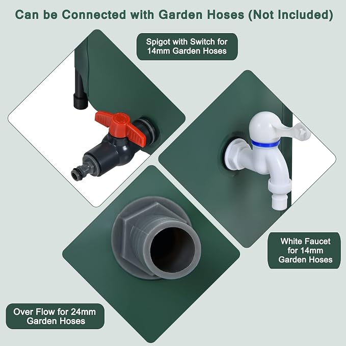 Goplus 100 Gallon Collapsible Rain Barrel, Portable Rain Barrels to Collect - Image 4