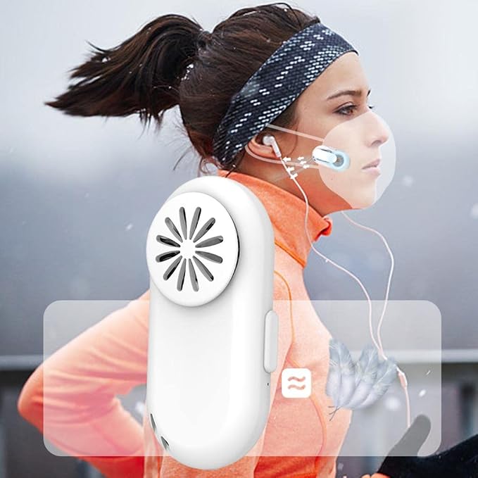 Clip On Face Mask Fan USB Rechargeable 3 Speeds Air Cooler | Portable Face - Image 3