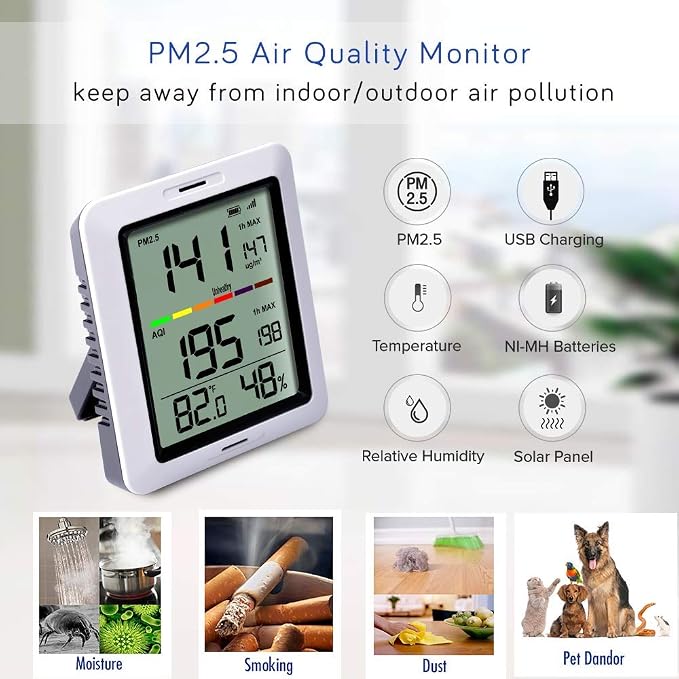 Ecowitt WH0290 Air Quality Monitor Meter PM2.5 Detector Indoor Outdoor - Image 2